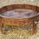 Antique millstone coffee table