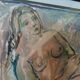 Mixed media painting on bare cardboard by Bruno Saetti