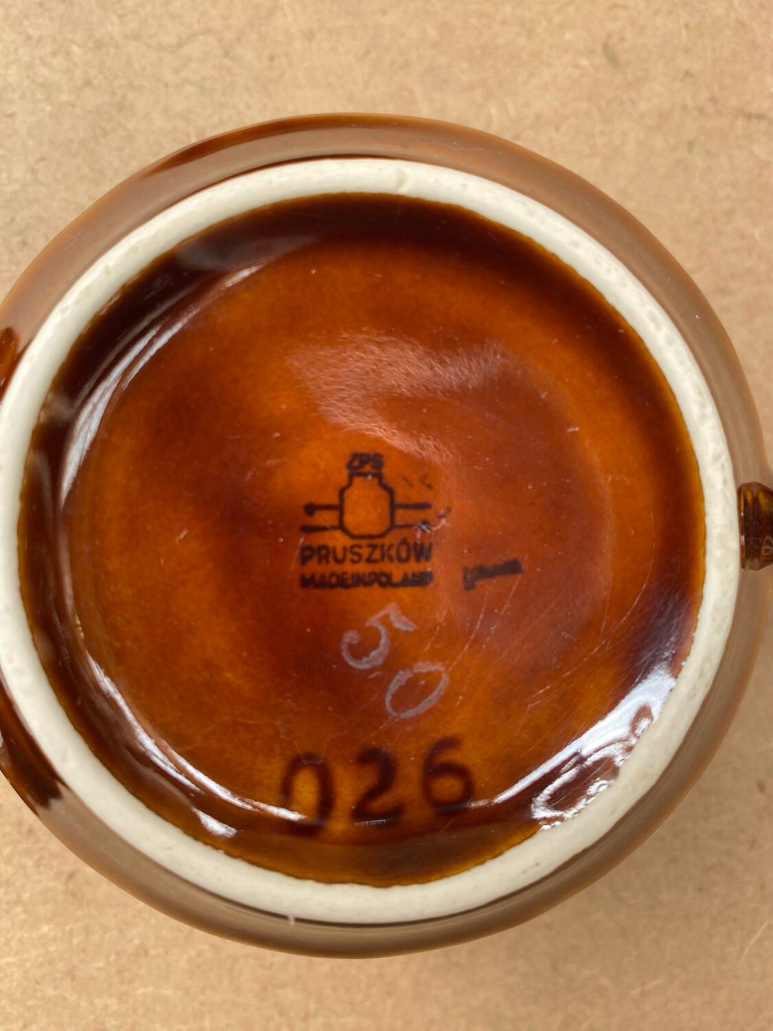 Antique PRUSZKOW Ceramic Brown & Gold Vintage Tea Service #B279