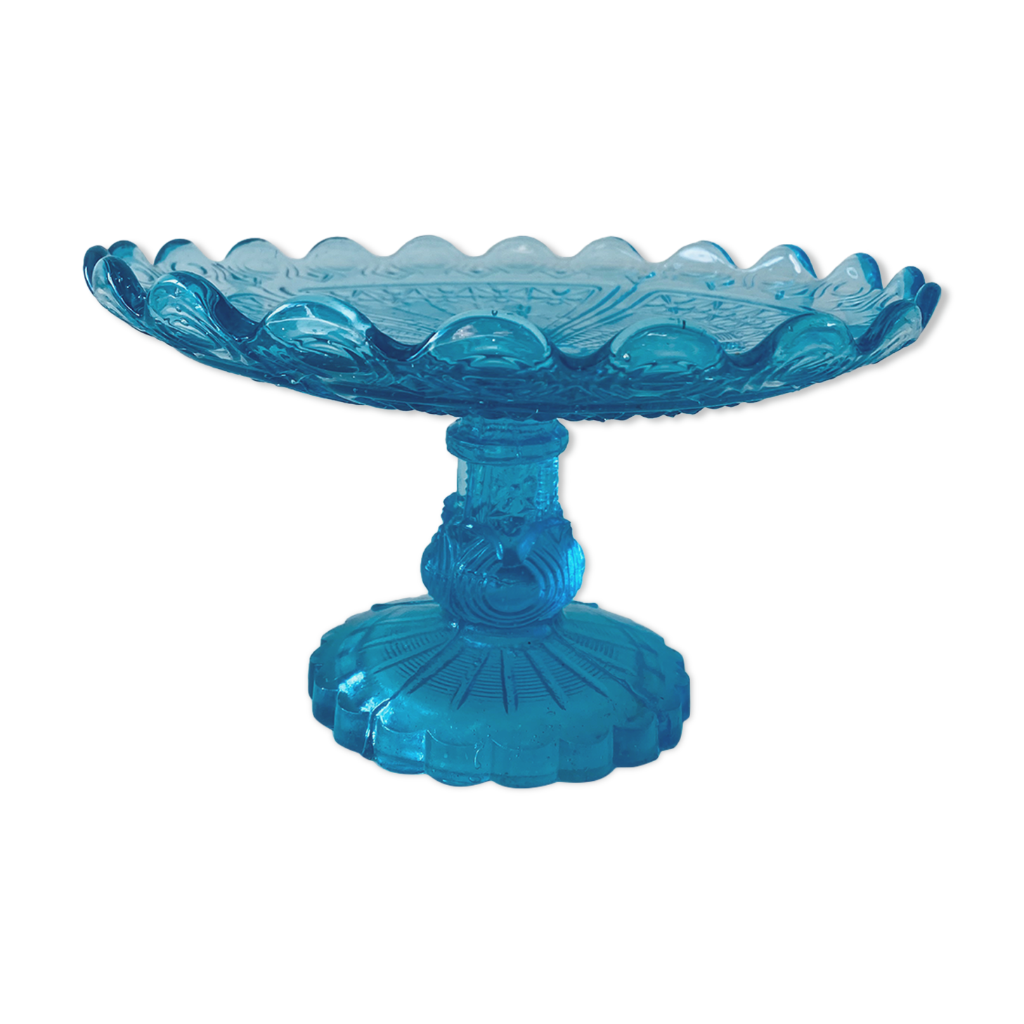 Blue glass stand cup