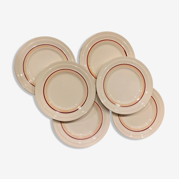 Set of 6 tiled dessert plates