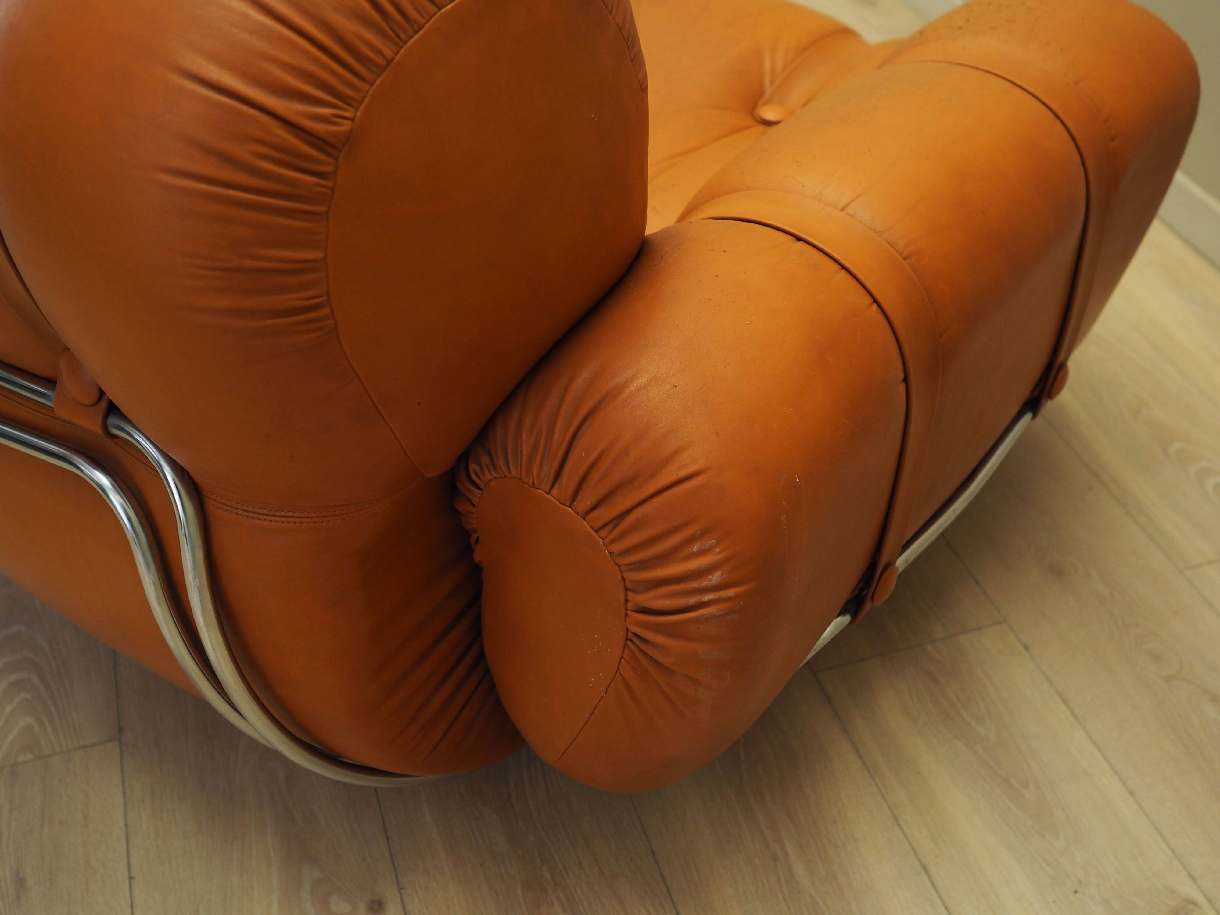 Set of orange armchairs, Space Age design, 1960s, production: Italy