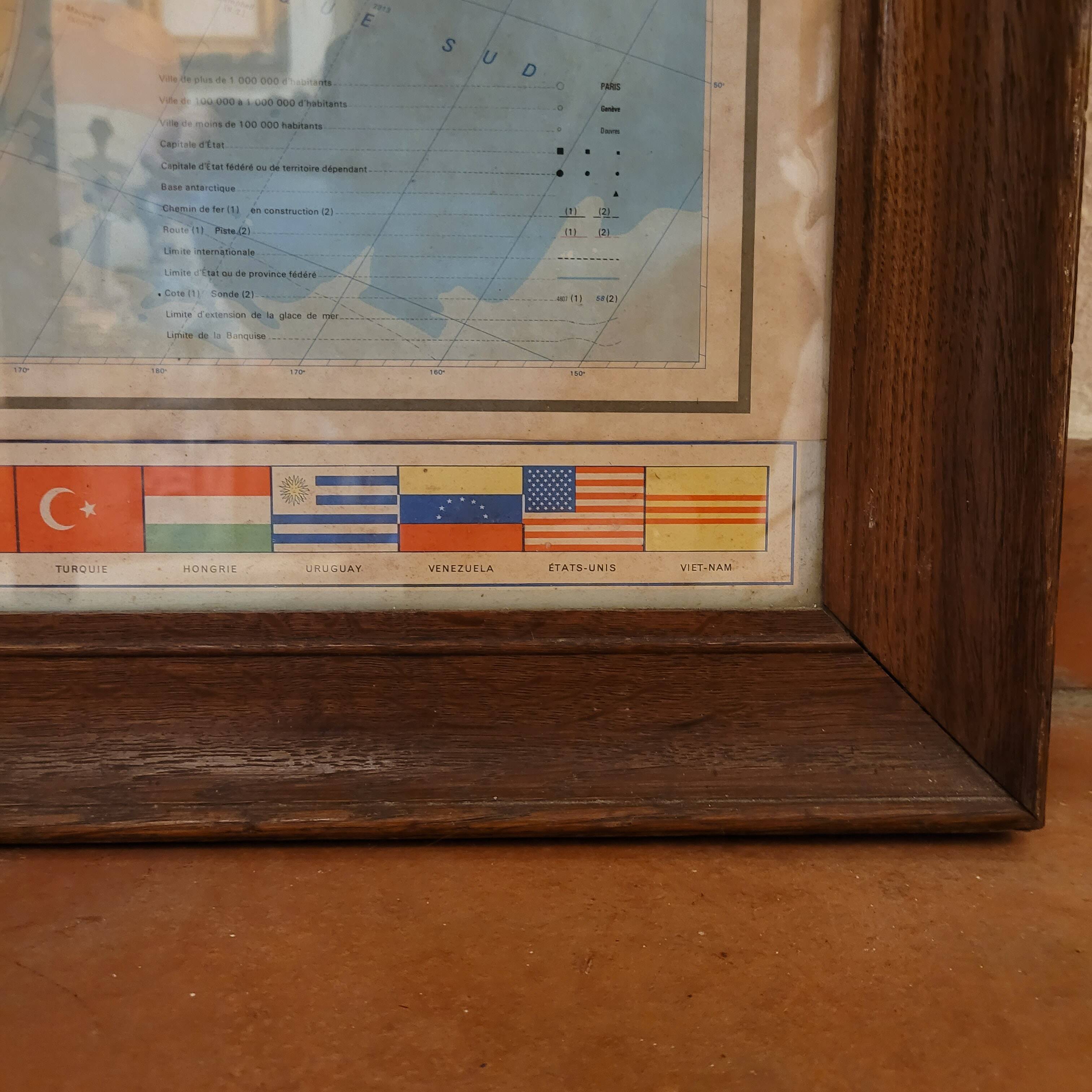 Globe map / Planisphere "Le Monde Politique", National Geographic Institute, 20th century – Fran