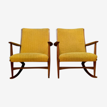 Pair of rocking chairs, designed by Georg Jensen, Kubus Møbler, Denmark, 1950s