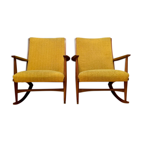 Paire de chaises berçantes, conçue par Georg Jensen, Kubus Møbler, Danemark, années 1950
