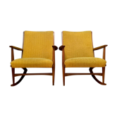 Paire de chaises berçantes, conçue par Georg Jensen, Kubus Møbler, Danemark, années 1950