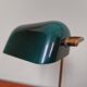 Banker's lamp in brass and green opaline, 1930s