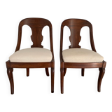 Deux chaises Empire Gondole acajou