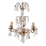 Chandelier with glass flower pendants from the beginning of the last century