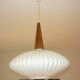 Teak and opaline suspension by louis kalff years 60