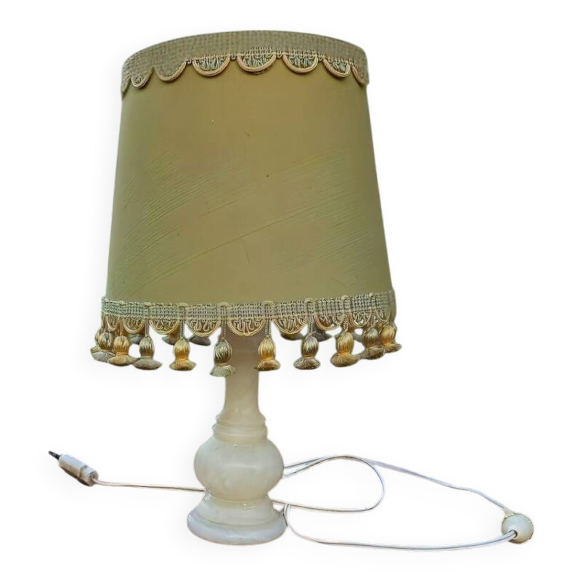 Lampe rétro années 60/70 en pierre – abat-jour