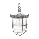 Suspension globe en verre grillagé