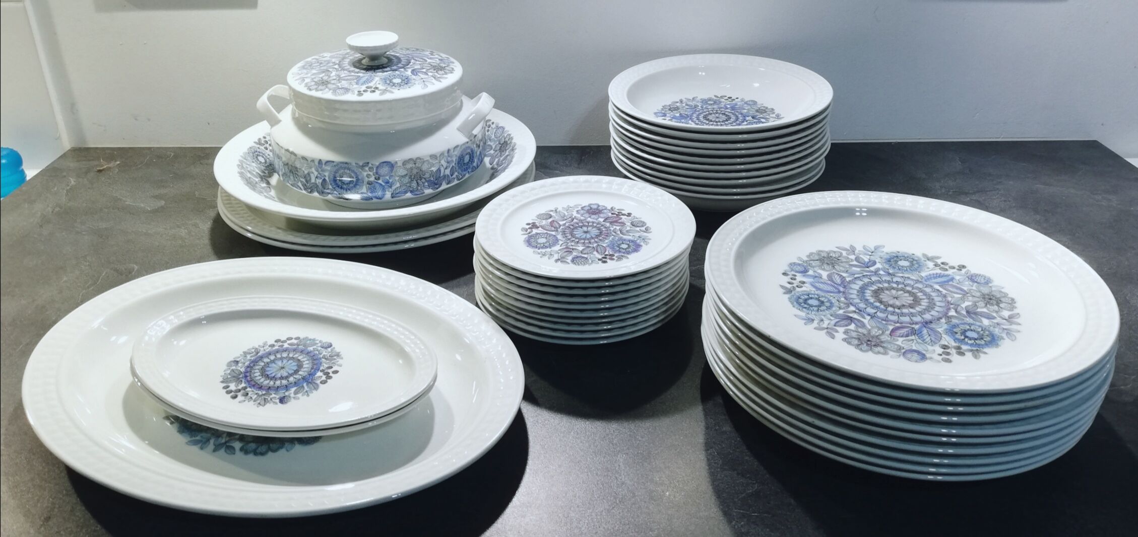 Table service 38 pieces in Spanish porcelain Pontesa