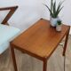 Table basse teck 57x37 cm 1960 suede