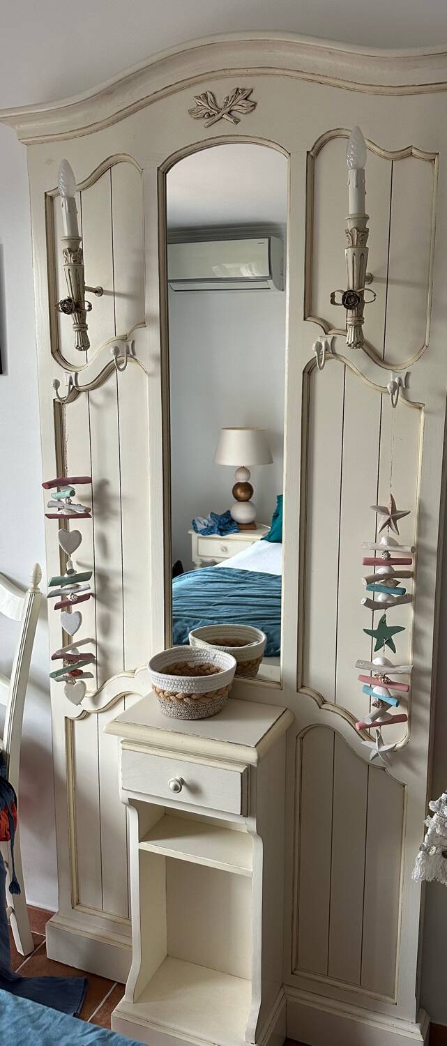 Solid oak cream coat rack