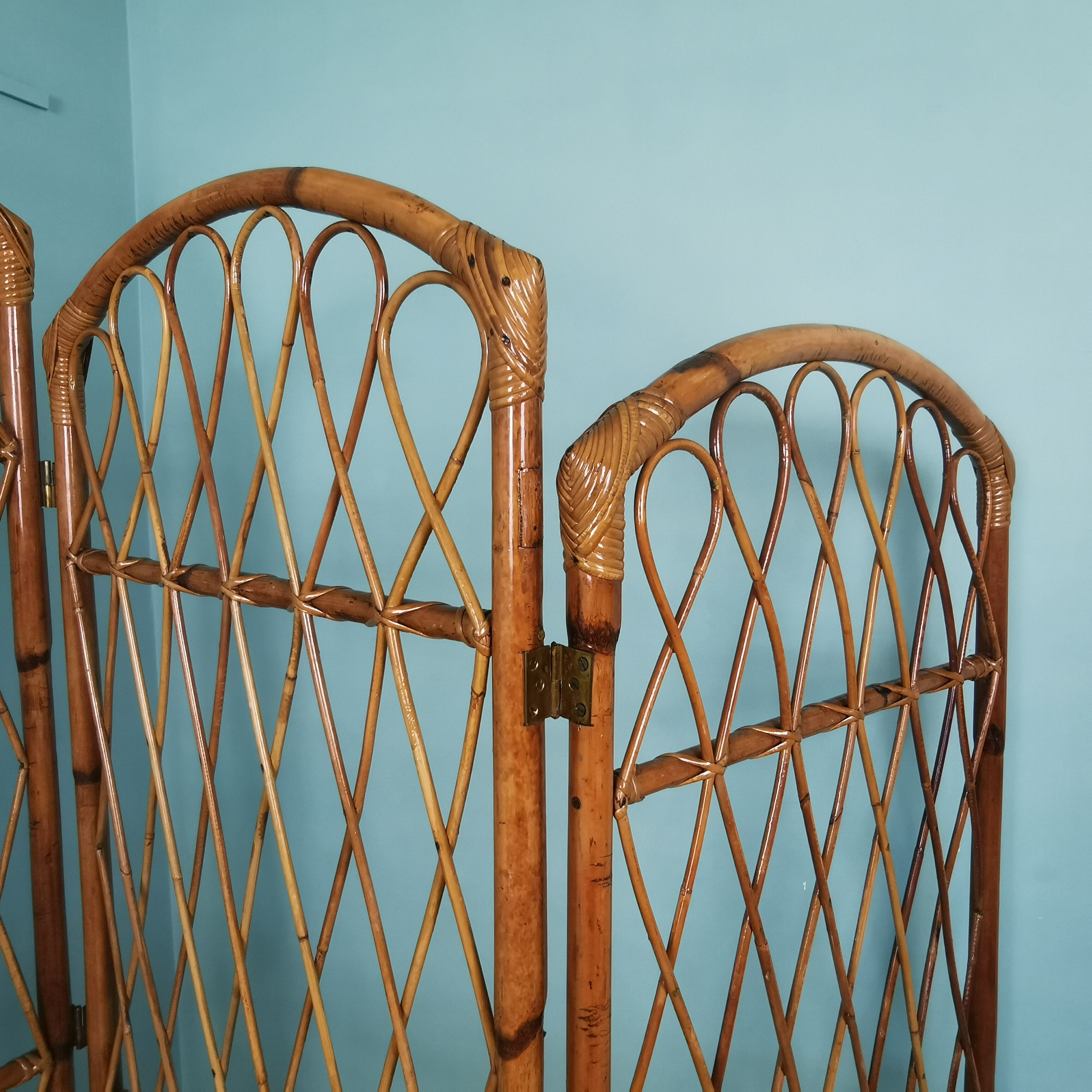 Rattan and bamboo screen