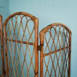 Rattan and bamboo screen