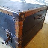 Old cabin trunk, suitcase. height 103cm