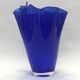 Murano - Cobalt blue glass handkerchief vase 25 cm high