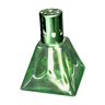 Lampe berger verte pyramide en verre vert et métal irisé vert