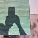 Mado wooden buffet, green and black tray, vintage.