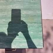 Mado wooden buffet, green and black tray, vintage