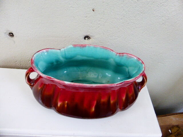 Enameled ceramic planter
