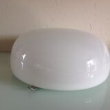 Ceiling light in opaline white vintage 70s half moon