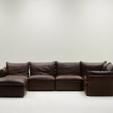 Large leather modular sofa, 1970s Germany