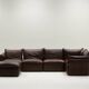 Large leather modular sofa, 1970s Germany