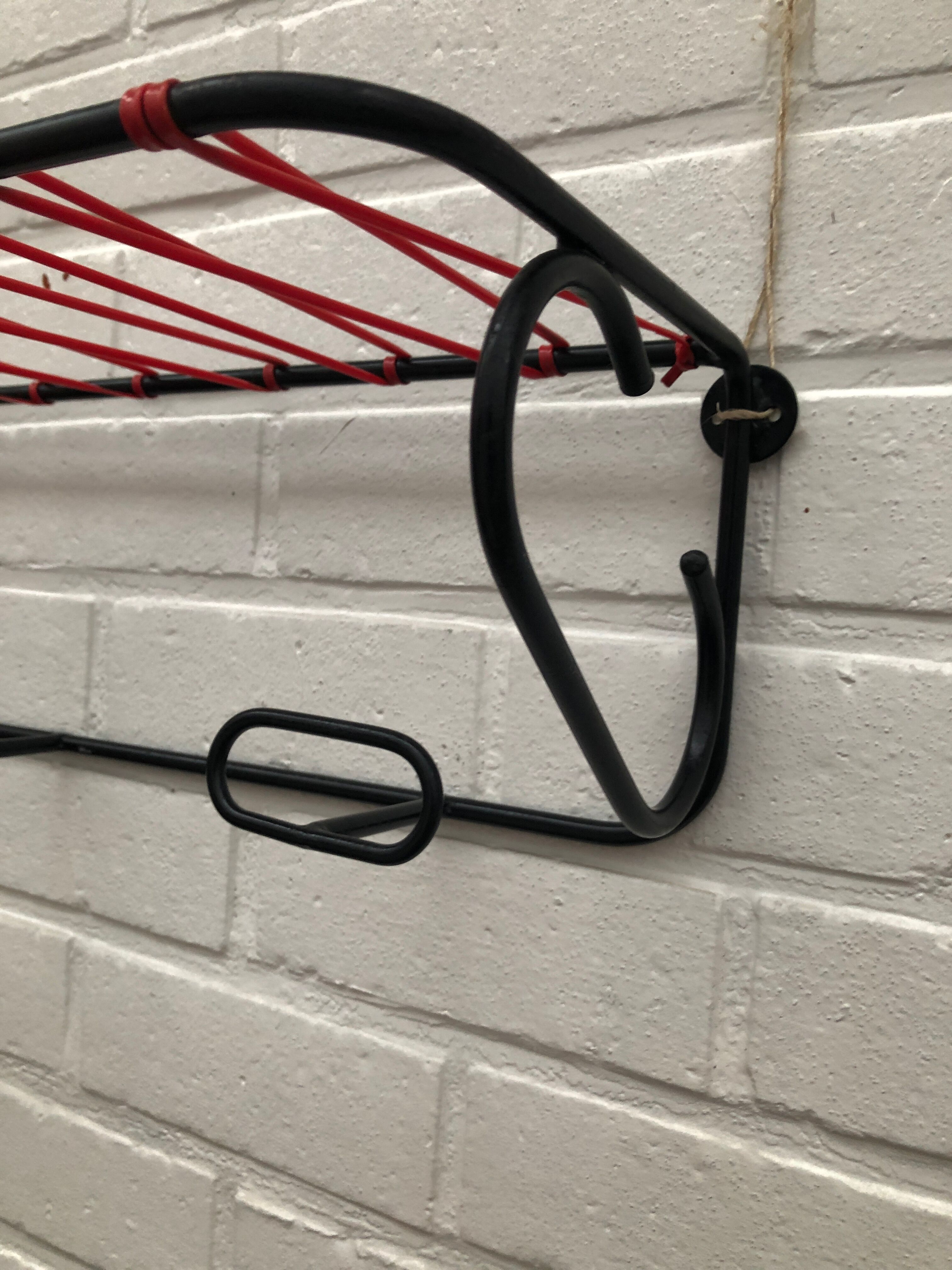 Coat rack of the 50s metal and scoubidou thread