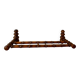 Wall-mounted coat rack made of turned wood in a bamboo style.