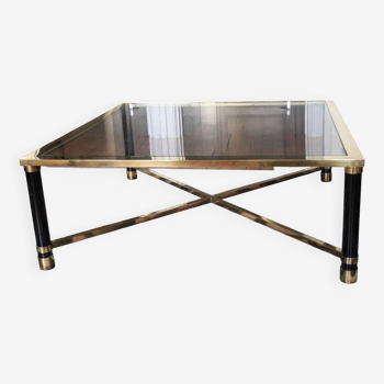 Square brass glass coffee table