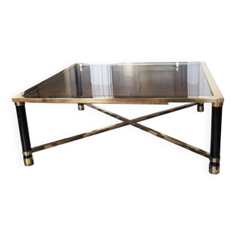 Square brass glass coffee table