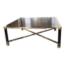 Table basse laiton verre carrée