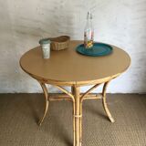 Rattan round table vintage