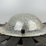 60s 70s Brutalist wall lamp wall light iron & glass by Honsel Leuchten