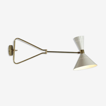 Italian articulable white wall lamp