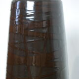 Vase ceramic flowers and brown glass