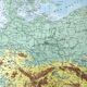 Carte ancienne Europe du Nord Allemagne Pologne Danemark  43x43cm de 1950