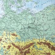 Old map of Northern Europe Germany Poland Denmark 43x43cm from 1950