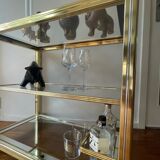 Vintage brass and glass bar cart, 1980