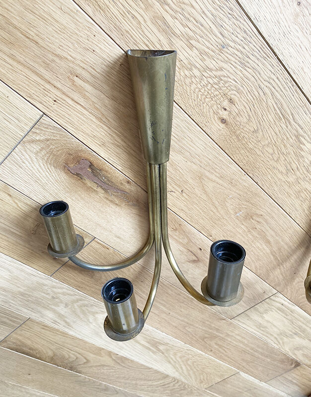 Set of 2 brass wall lights