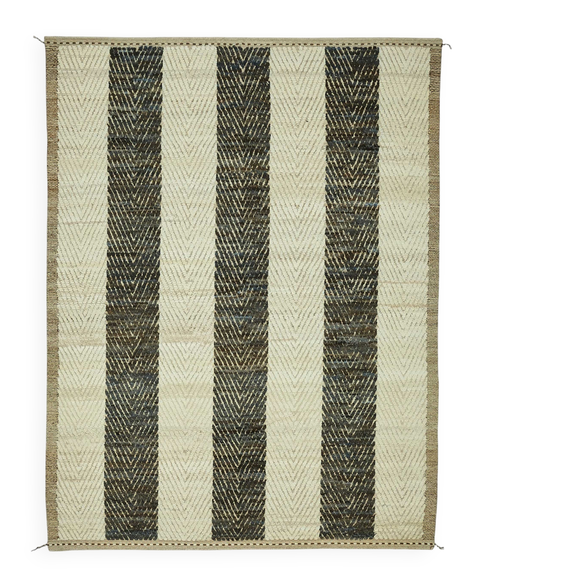 Handwoven Tribal One of a Kind 271 cm x 357 cm Beige Wool Carpet