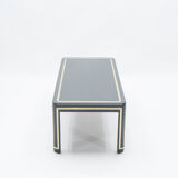 Table basse Art deco bois noir peint et laiton vers 1940