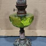 set of three old kerosene lamps