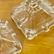 Pair of molded glass candle holders - Vallerysthal crystal