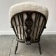 Fauteuil Windsor Ercol modèle 994 vintage, réupholstéré en bouclé blanc