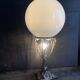 1900 Art Nouveau wrought iron lamp with floral motif