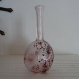 Vase gourde pâte de verre dégagé à l'acide signé bendor